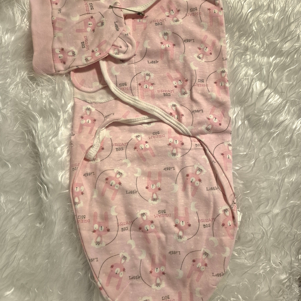 Pink Baby Swaddle with Bunny Print